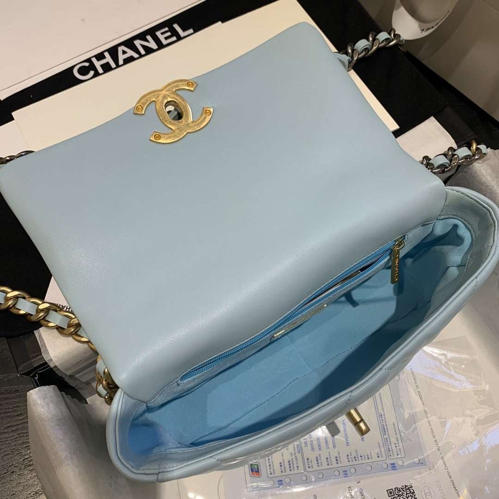 19 スモール フラップ バッグ ブルー