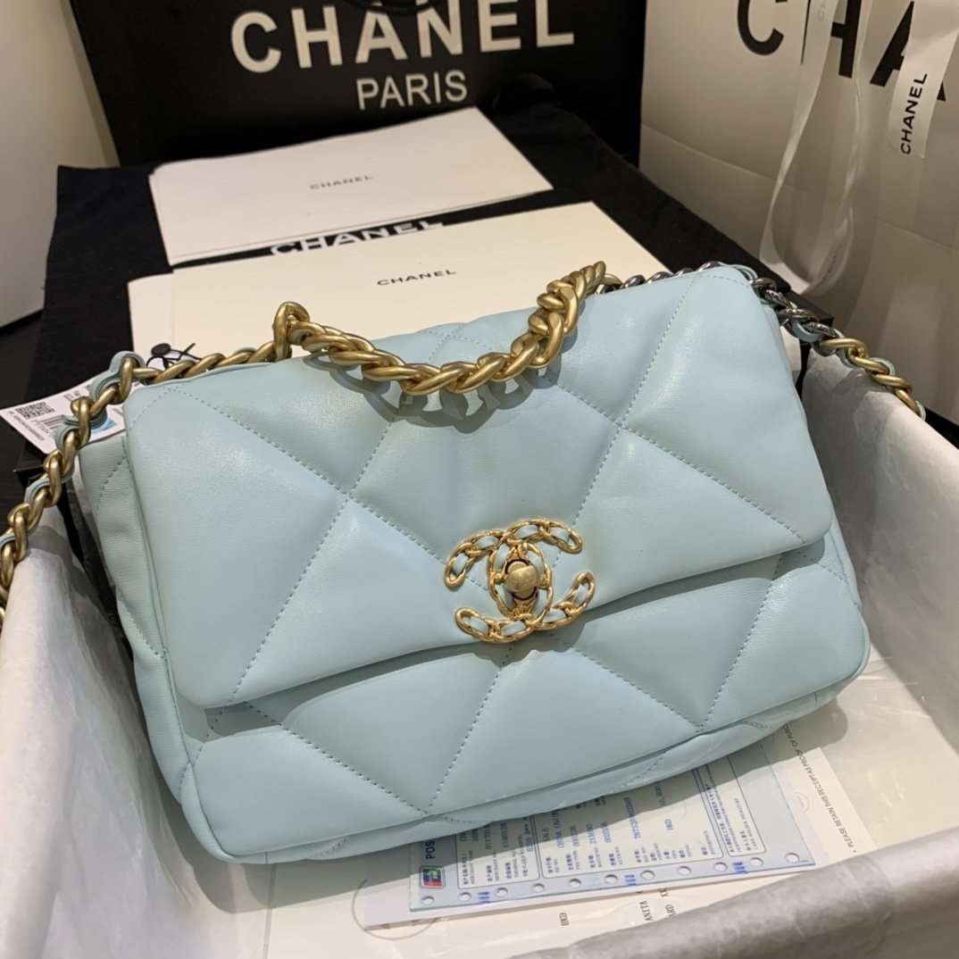 19 スモール フラップ バッグ ブルー